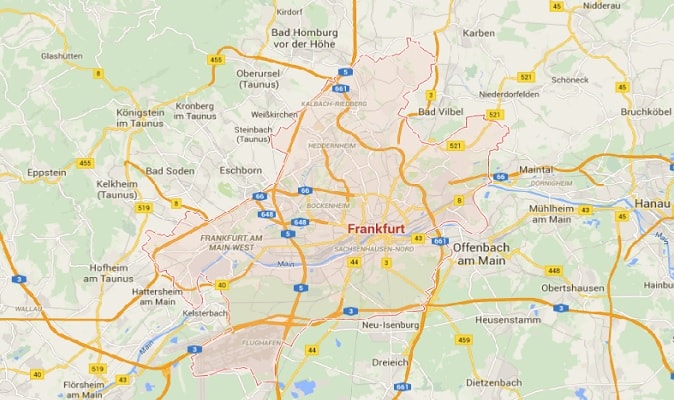 Mapa Frankfurt Atrações