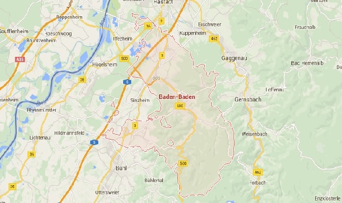 Mapa Baden Baden