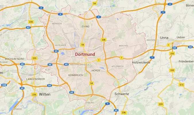 Mapa Dortmund