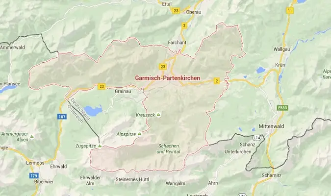 Mapa Garmisch Partenkirchen