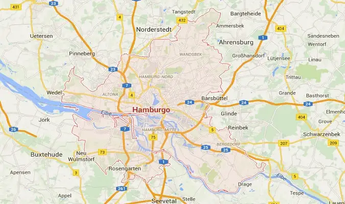 Mapa Hamburg