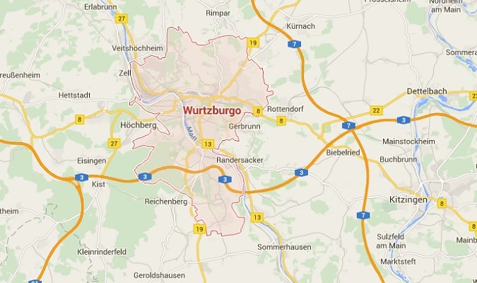 Mapa Würzburg
