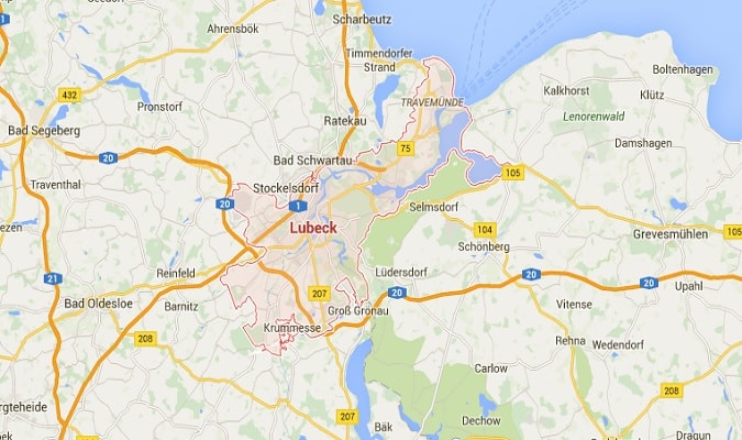 Mapa Lübeck