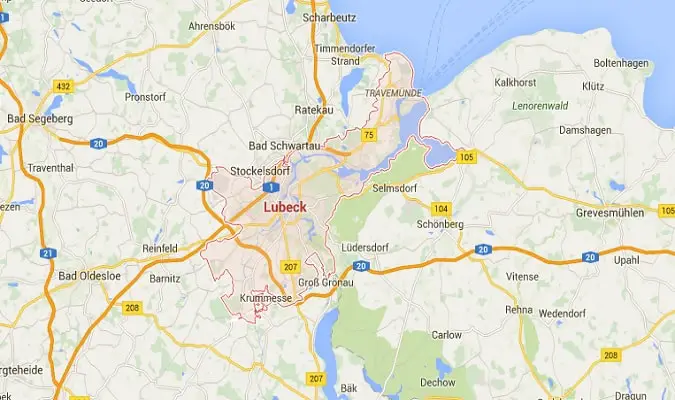 Mapa Lübeck