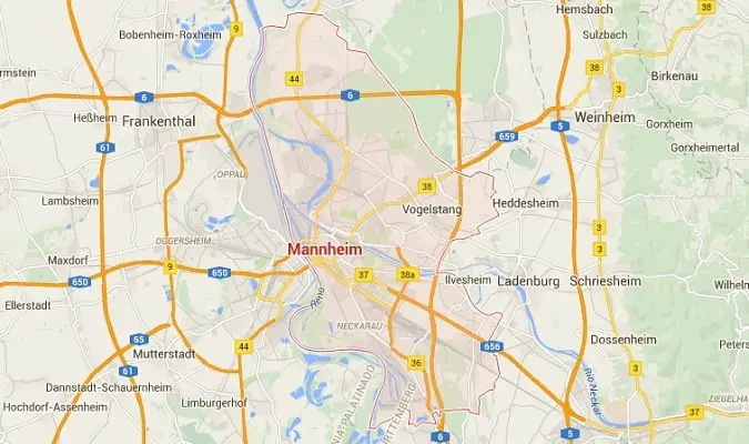 Mapa Mannheim