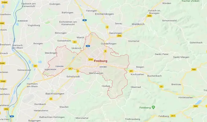 Mapa Freiburg Atrações