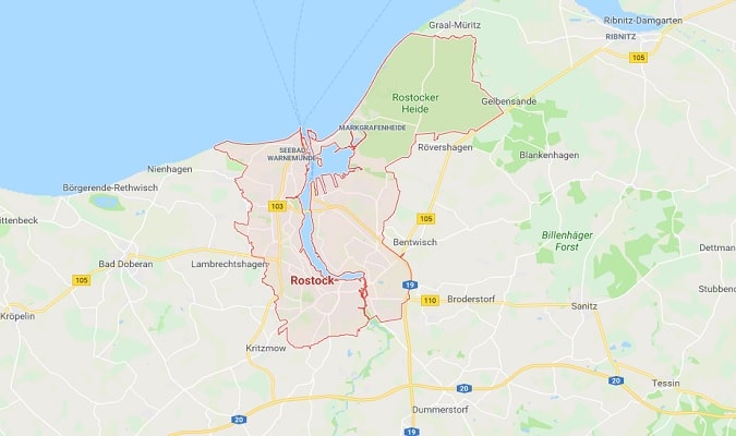 Mapa de Rostock