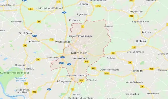 Mapa Darmstadt Atrações