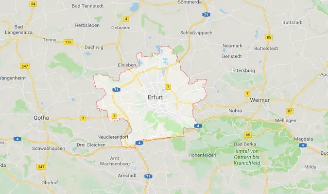 Mapa de Erfurt