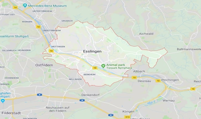 Mapa Esslingen am Neckar