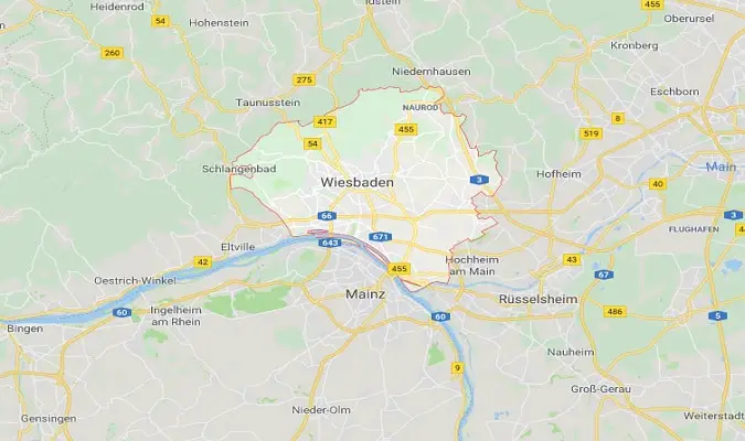 Mapa de Wiesbaden