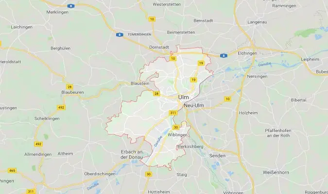 Mapa Ulm Atrações