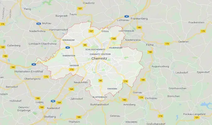 Mapa Chemnitz Atrações