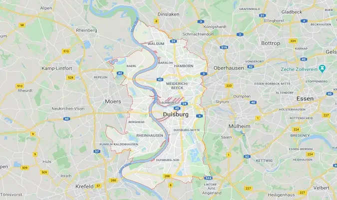 Mapa de Duisburg