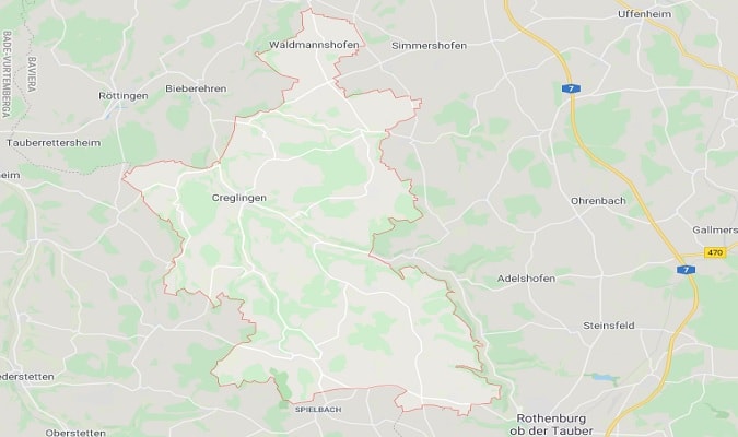 Mapa de Creglingen