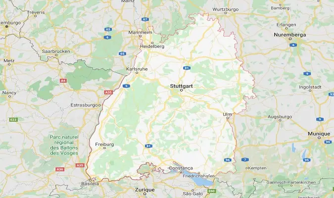 Mapa de Baden-Württemberg