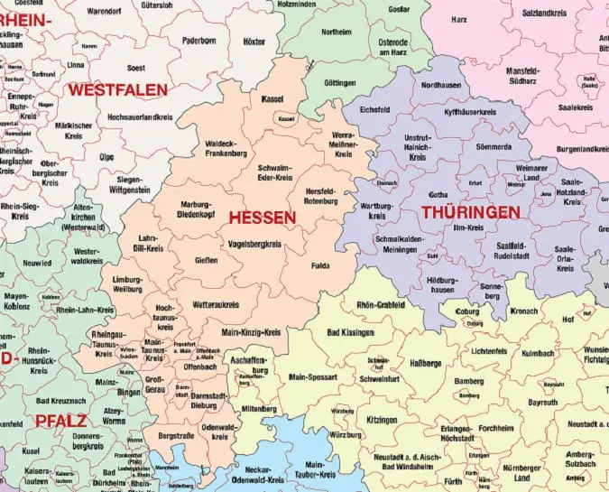 Mapa de Hessen