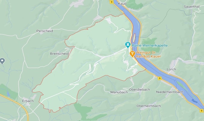 Mapa Bacharach Atrações